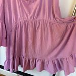 Free People Beach El Mar Purple Mini Dress Oversized Ruffle Flowy Boho Garden XS Photo 4