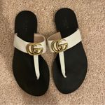 Gucci Womens  Leather Thong Sandal with Double G Photo 3
