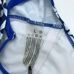 Geometric Print Tankini Top Adjustable Straps Keyhole Front Removable Cups L Blue Size L Photo 2