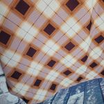 prAna  FLINT MAXI TUNIC SHIRT DRESS ORANGE BURGUNDY PLAID BUTTON FRONT M Photo 10