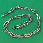 Titanium Steel Link Chain Necklace for Men Women,Punk Hip Hop Necklace Silver Photo 3