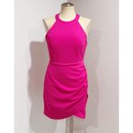 Sincerely Jules Fuchsia Halter Rhinestone Fringe Accents Backless Dress Size XL Pink Photo 2