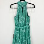 Lulus  Float to You Green Floral Print Halter Tiered Midi Dress Cocktail XS NWT Photo 9