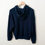 Stateside  x ANTHROPOLOGIE | Navy Blue Fleece Hoodie Drawstring | Size Medium Photo 6