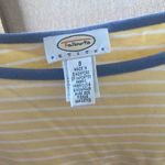 Talbots Yellow and White Striped Top with Blue Trim petite small Photo 4