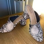 Qupid Snakeskin Mule Heels Photo 1