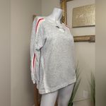 Democracy Grey Sweatshirt Red Pink And White Crochet Detail On Arms Small Photo 2