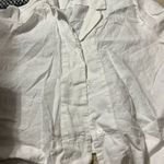 Quince  Large white button down short sleeve top Photo 5