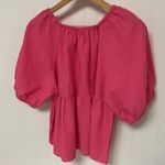 Old Navy Pink Blouse with Puffy short sleeves Photo 3