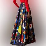 NWT Ralph Lauren Purple Label MAQUIRE Cotton Satin Artist Paint Splatter Skirt 6 Red Photo 2