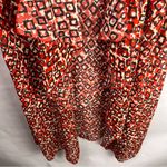 LuLaRoe Kimono Cardigan Red Black Geometric Print Sheer Open Front L Photo 6