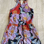 Loft  Outlet Romper Women's XSP Colorful Floral‎ Sleeveless Side Pockets Photo 0
