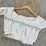 We The Free Women’s Dancing Till Dawn Cropped Top Off-Shoulder Boho in Ivory S Photo 13