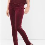 White House | Black Market ‎ Slim Leg Corduroy Pants Size 0 in Burgundy Plum Wine Photo 2
