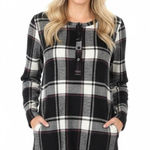 Sophie Rue  plaid flannel tunic blouse with pockets Photo 0