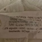 ZARA  White Floral Embroidered Eyelet Long Bell Sleeve Henley Shirt Blouse Top M Photo 3