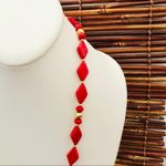 Trifari Red & Gold Bead Necklace Photo 2