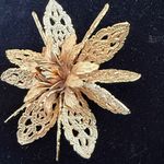 CORO Corocraft Vinatge Gold Tone Filigree Flower Brooch Photo 1
