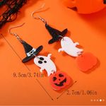 Boutique Acrylic Halloween Earrings Witch Bat Earrings Ghost Pumpkin Photo 1