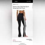 Athleta  Elation Ultra High Rise Sport Stripe Split Slim Flare black & white Photo 3