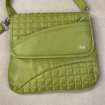 Lug Crossbody Bag Vintage Quilted Nylon Lime Green Adjustable Strap Pockets EUC Photo 1