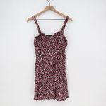 ROW A Floral Print Smocked Bodice Mini Dress Women's Size M Pink Black Size M Photo 1