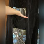 70s Chessa Davis quilt maxi skirt floral velvet Black Size M Photo 4