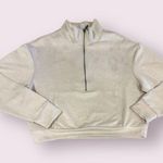 Tahari  cream pullover quarter zipped suede textured sweater​​​​​​​​​​ Photo 13