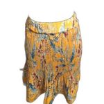 New NWT Yellow Floral Print Chenault Skirt Size Medium M Pleated Swing Photo 0