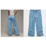 American Eagle  NWT AE Cozy Dreamy Drape Low-Rise Ultra Wide-Leg Jean Large Photo 6