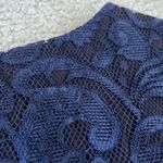 Ali Ra Navy Blue Lace Overlay Silk Sleeveless Dress in Womens Size 8 Photo 7