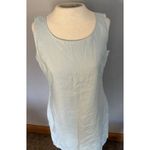 Old Navy VTG  100% Linen Dress Sz 4 Pale Green Knee Length Embroidered Lined Photo 6