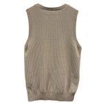 Sebby Oversized Faux Fur Knit Vest, Bohemian Fall Boho Chic, tan/beige, Size XL Photo 1