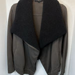 ALLSAINTS  Bora Women's Black/Gray Fleece Open Jacket Size XS Faux Fur Photo 0