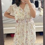 ZARA Cream Floral Dress Photo 0
