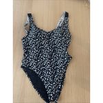 Calvin Klein Black and White Pleated One Piece Swimsuit Size Large Photo 2