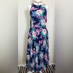 All That Jazz Blue Floral Sleevless Dress w/ Pockets Small Photo 1