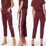 mother the shaker prep fray killing time maroon rose gold stripe trousers pants Red Size 24 Photo 1