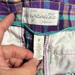 Aeropostale Women’s Purple Plaid Skate Surf Gold Bermuda Shorts Photo 2