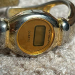 New Wave women’s vintage 90’s gold tone quartz digital‎ retro watch bangle OS Photo 2