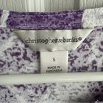 Christopher & Banks  purple white studded short sleeve tee size small Photo 2