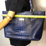 Brahmin  Blue Crocodile Leather Top Zipper Closure Shoulder Bag Photo 12