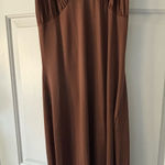 Satin Brown Maxi Dress Size L Photo 0