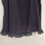 Free People  black strappy cutout flowy lace hem tank Photo 6
