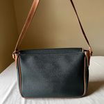 Vintage Toledano Green Leather‎ Crossbody Bag with Tan Trim Flap Shoulder Purse Photo 3