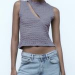 ZARA  Lavender Textured Cut Out Tee Photo 0