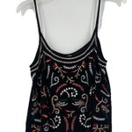 Raga  Boho Gauzy Crop Top Black Floral Embroidered Sleeveless Festival Fairy Sz M Photo 0