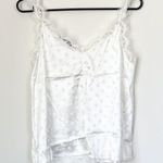 SheIn White Lace Camisole with White Polka Dots - Size: Medium Photo 5
