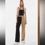 Bershka  Black/Tan Contrasting Two-Tone Straight-Fit Cargo Pants 2 tailored $98 Photo 1