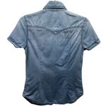 True Religion  Y2K Button Front Chambray Western Rodeo Top Size XS Photo 4